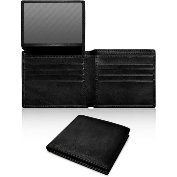 Wallet for Men RFID Blocking Credit Card Holder, Leather Bifold Slim Compact
